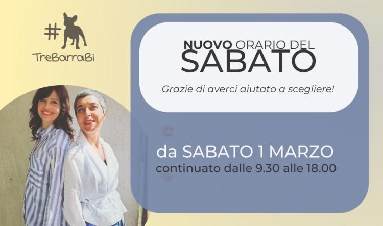 NUOVO ORARIO DEL SABATO