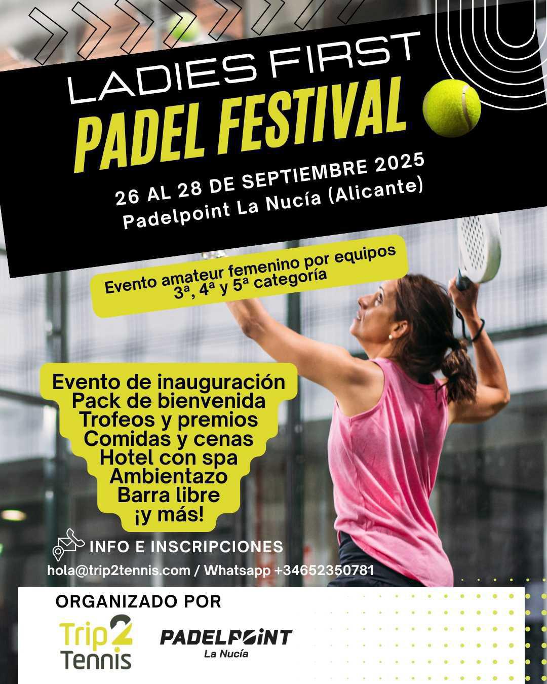 Trip2Tennis presenta el I Ladies First Tennis & Padel Festival