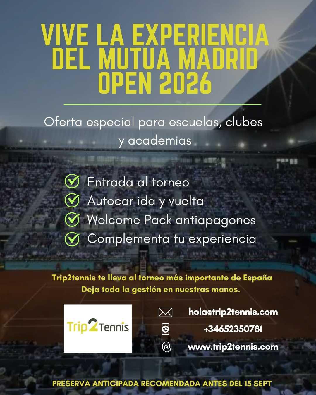 Vive la experiencia del Mutua Madrid Open 2026