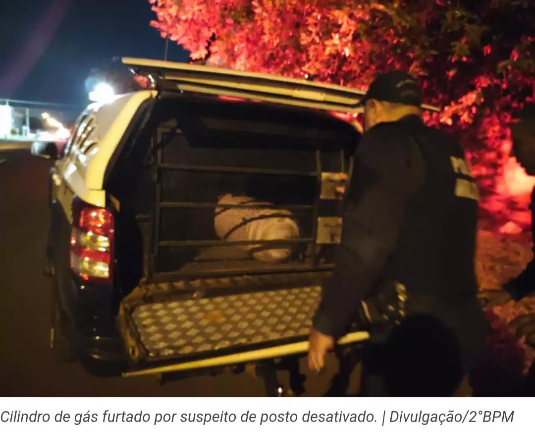 Homem é preso ao tentar furtar cilindro de gás em posto desativado no centro de Três Lagoas
