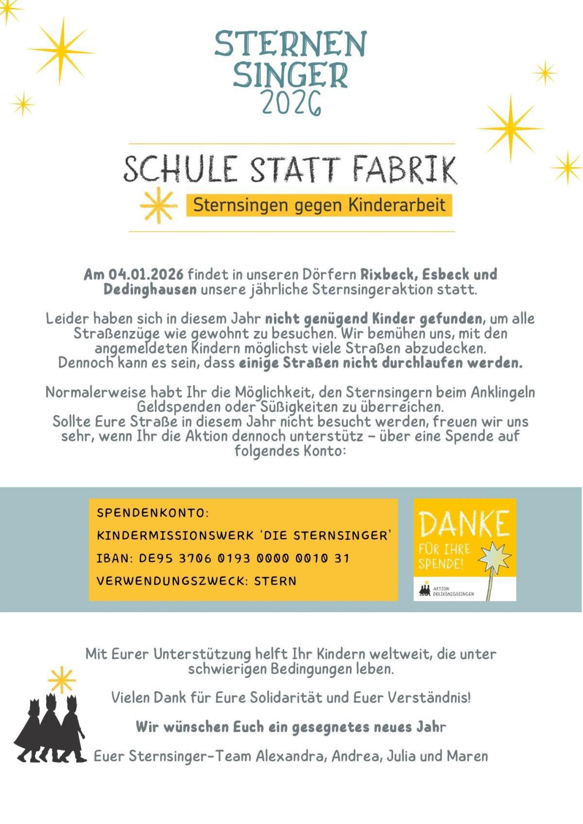 Sternsinger gesucht!