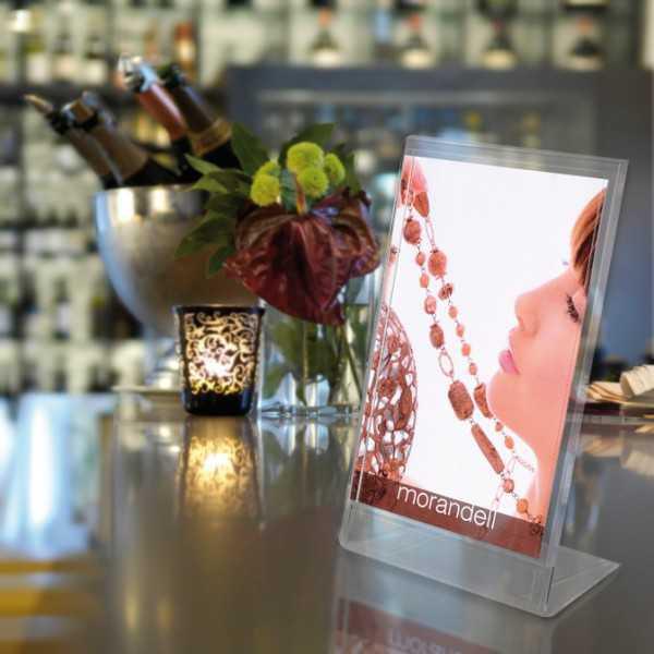 Taymar poster single side – tasca espositore da banco trasparente