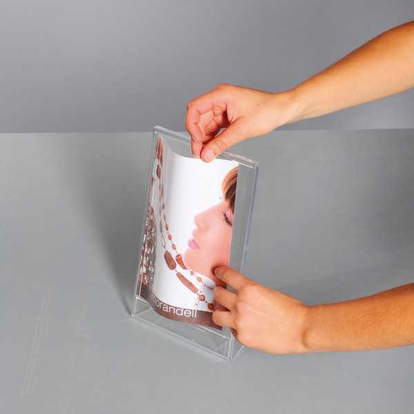 Taymar poster single side – tasca espositore da banco trasparente