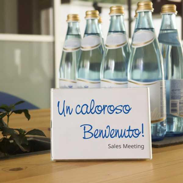 Espositore da banco in policarbonato per fogli e avvisi