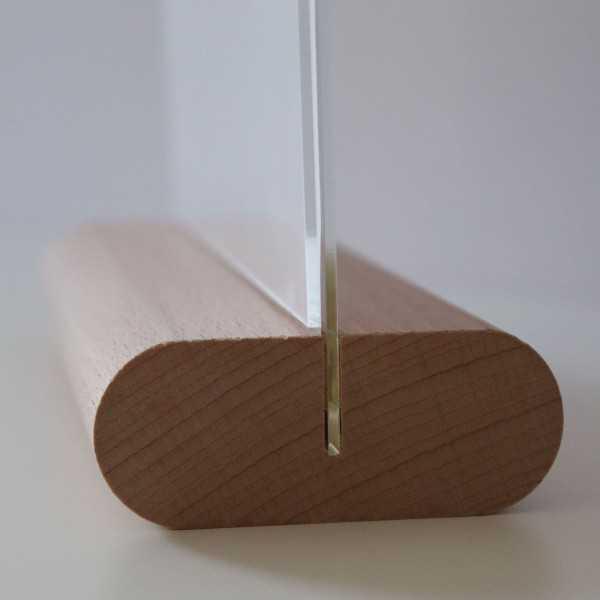 Porta menù in legno da banco