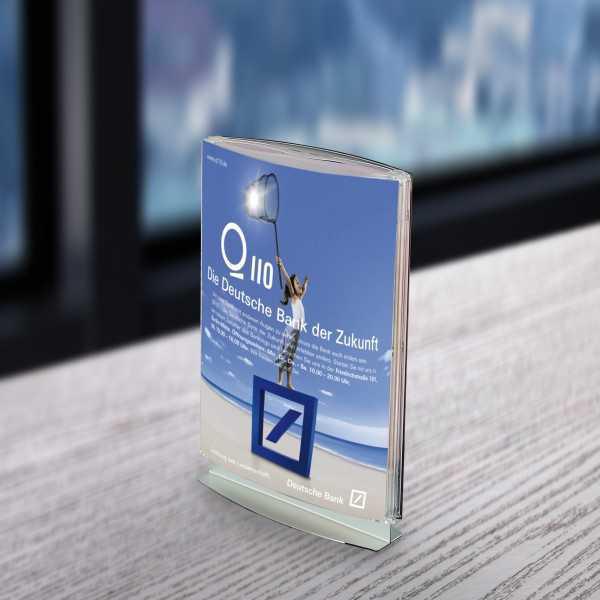 Espositore da banco bifacciale con due tasche porta avvisi Espositore da banco bifacciale con due tasche porta avvisi