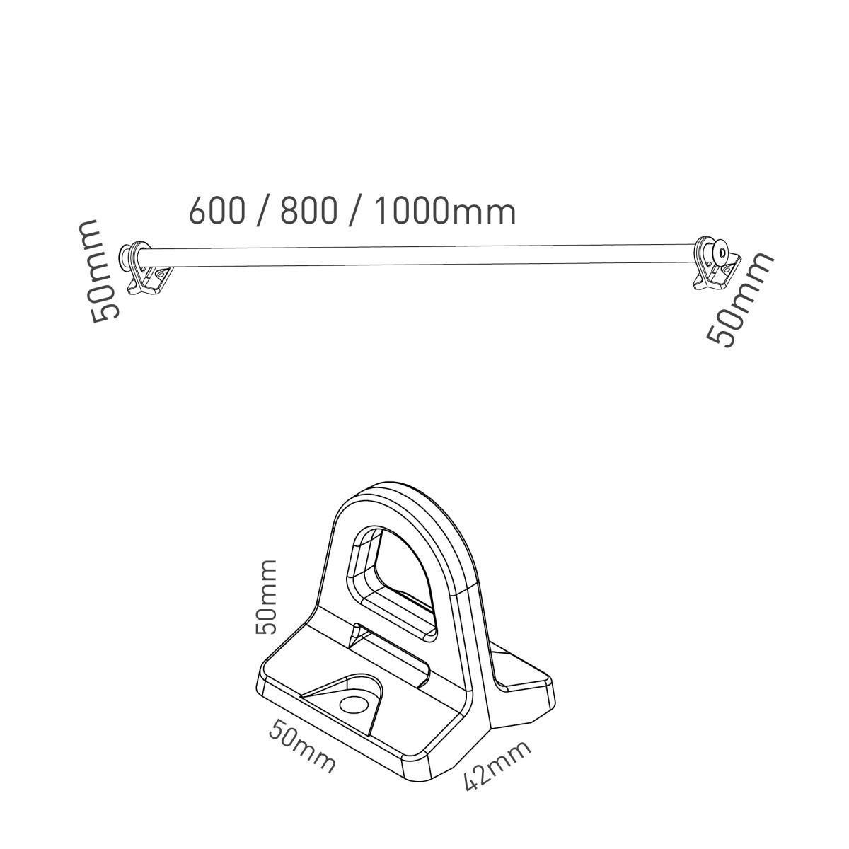 Big fix 2 - set completo (barra + 2 fissaggi murali) Big fix 2 - set completo (barra + 2 fissaggi murali)