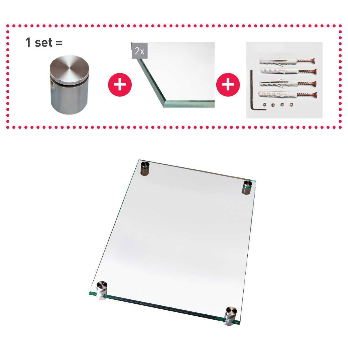 Set infoglass & steel