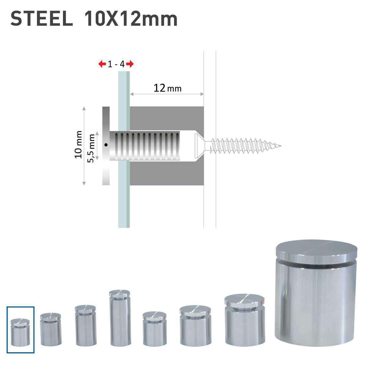 Fisso steel Ø10mm Fisso steel Ø10mm