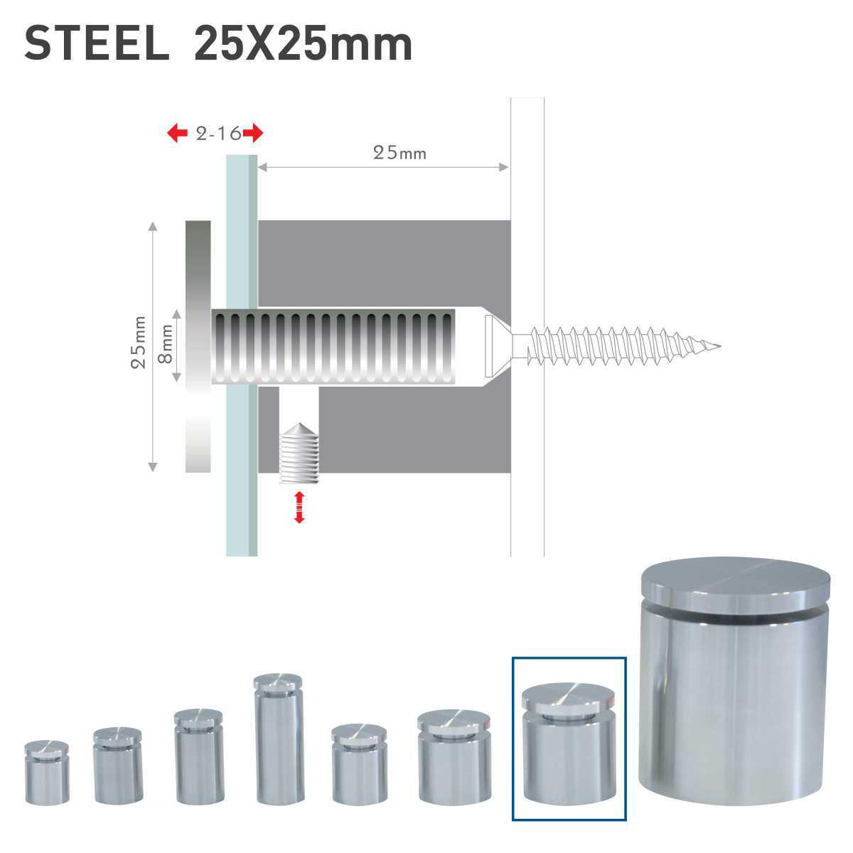 Fisso steel Ø25mm