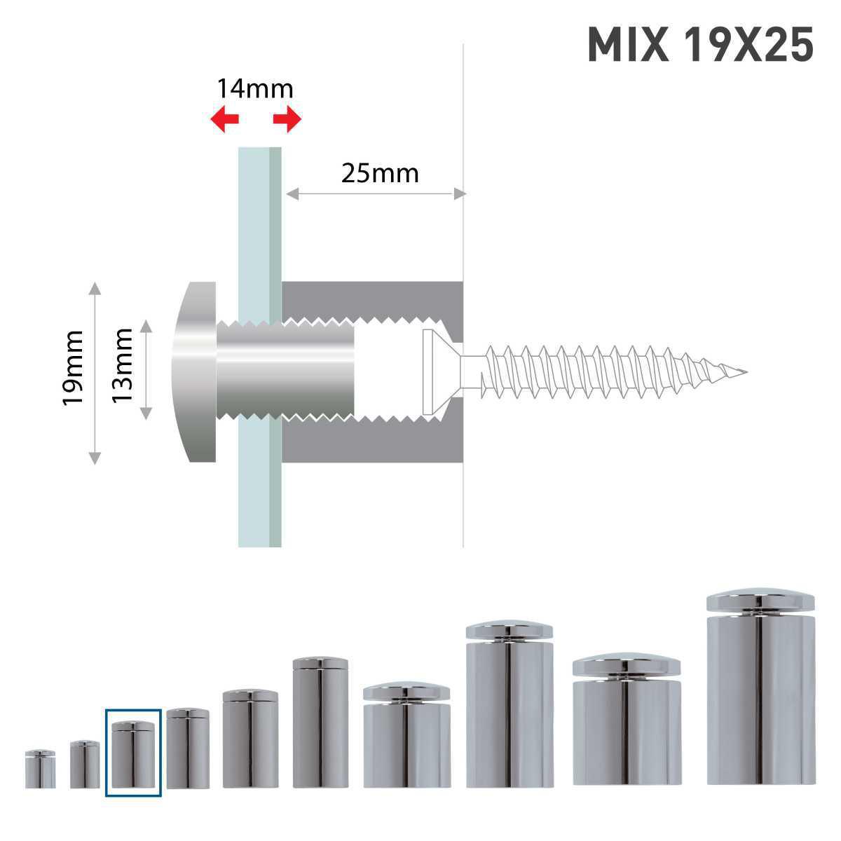 Fisso mix Ø19mm Fisso mix Ø19mm