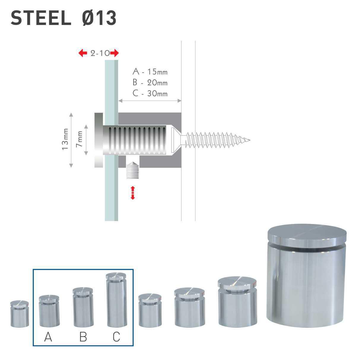Fisso steel Ø13/30mm