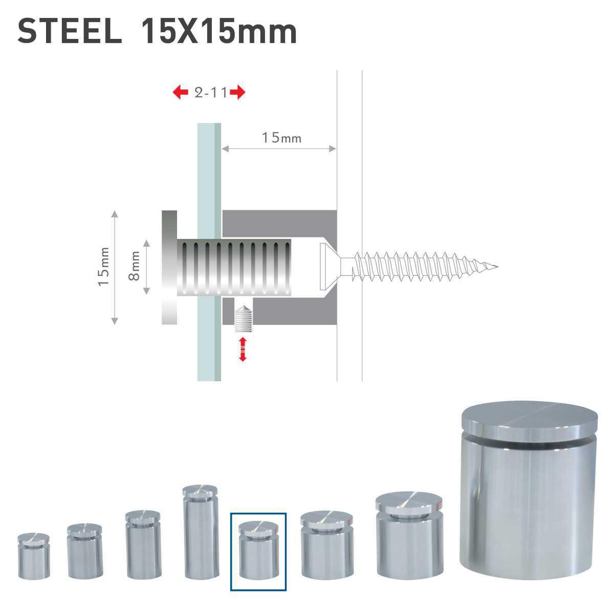 Fisso steel Ø15