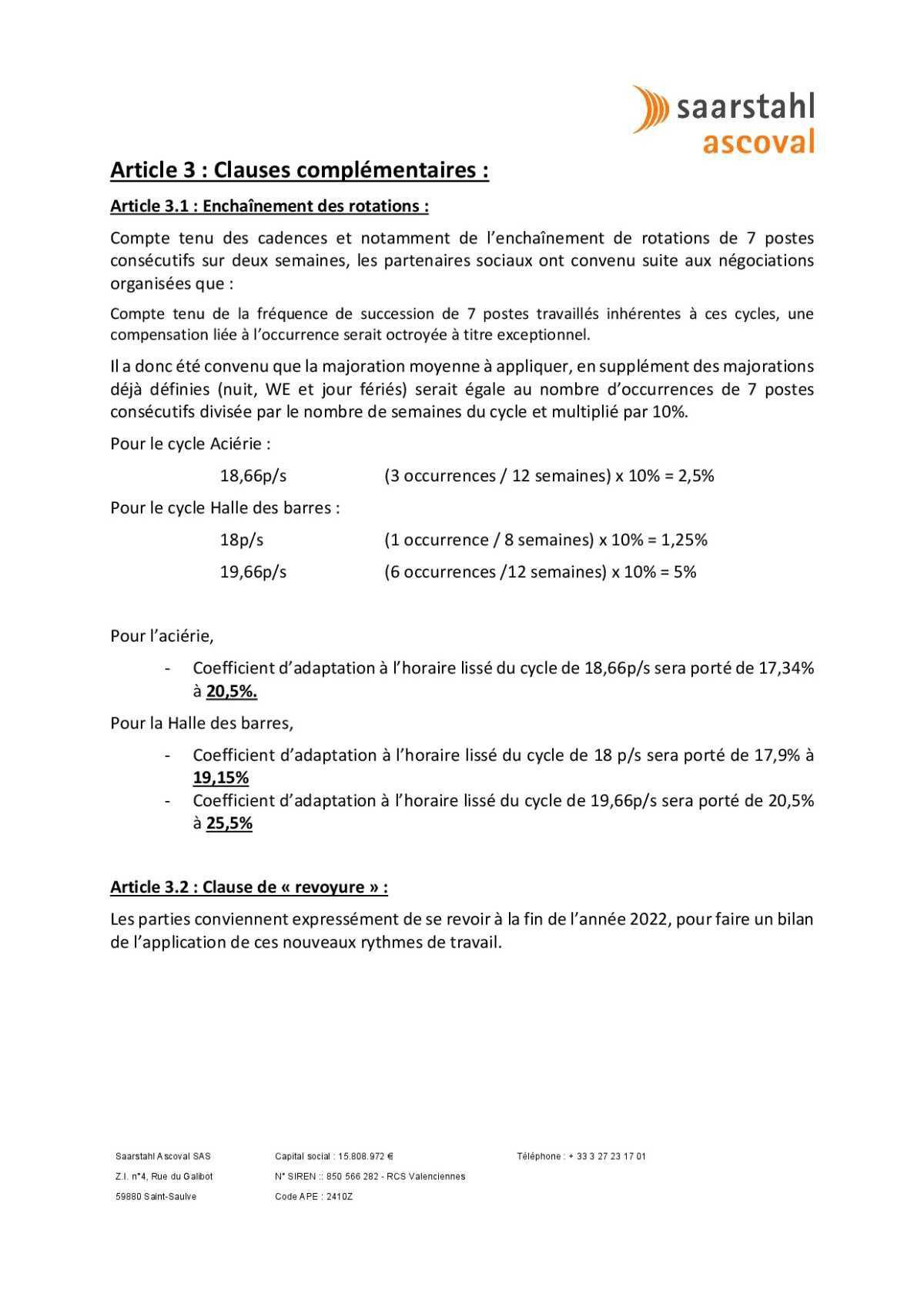 Temps de travail 4 équipes