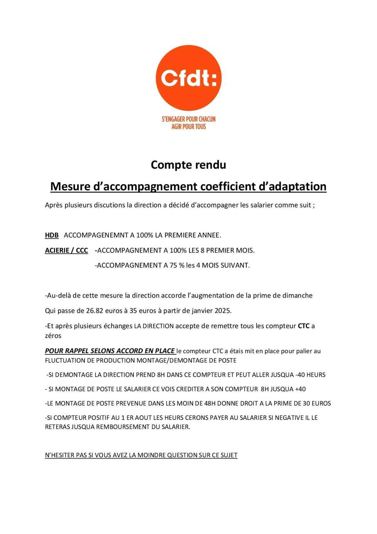 infos coefficient dadaptation