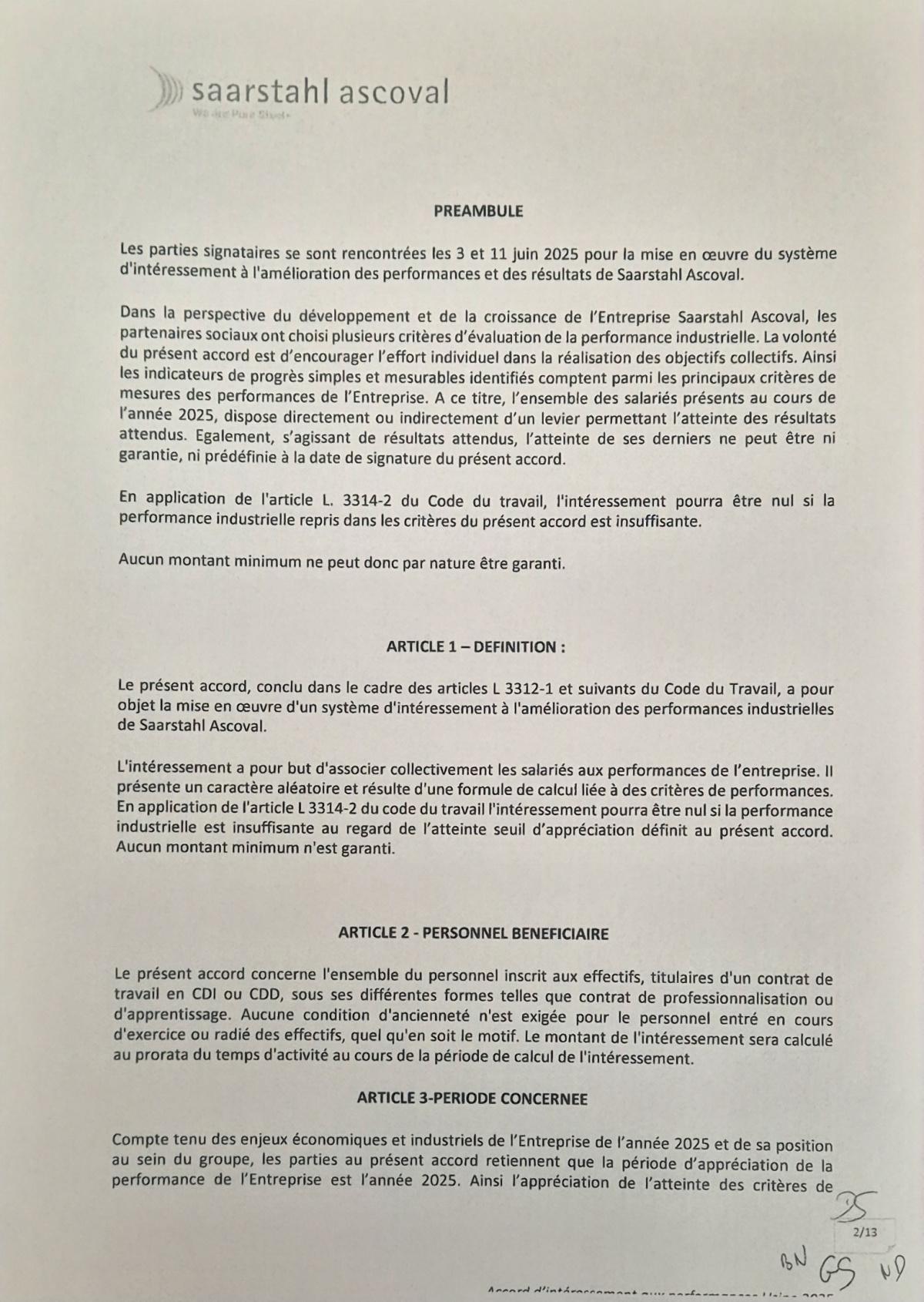 Intéressement 2025
