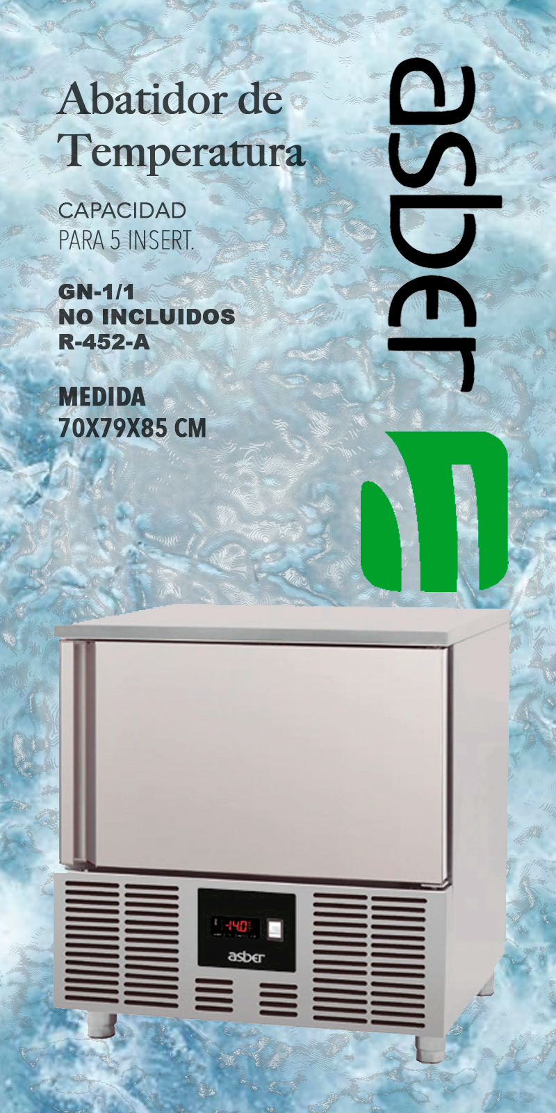 ABATIDOR DE TEMPERATURA CAPACIDAD PARA 5 INSERT.