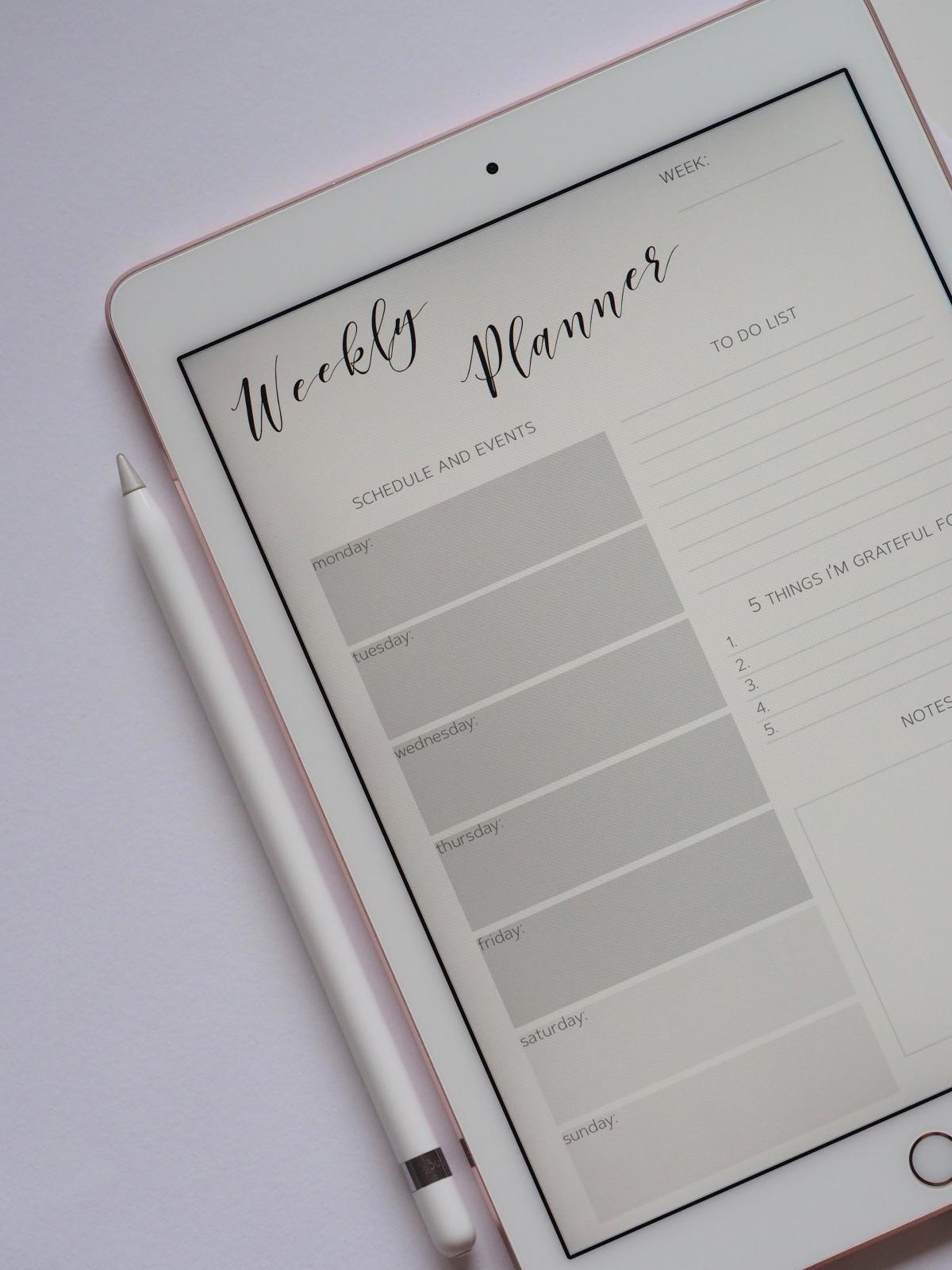 My weekly planning