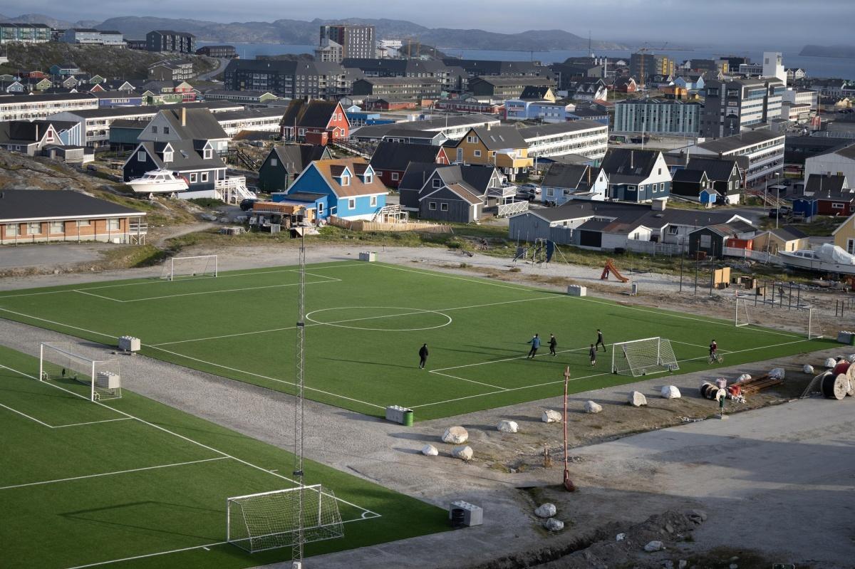 Friendly soccer match in Nuuk: FC Tugto vs. Soldiers from SLFR