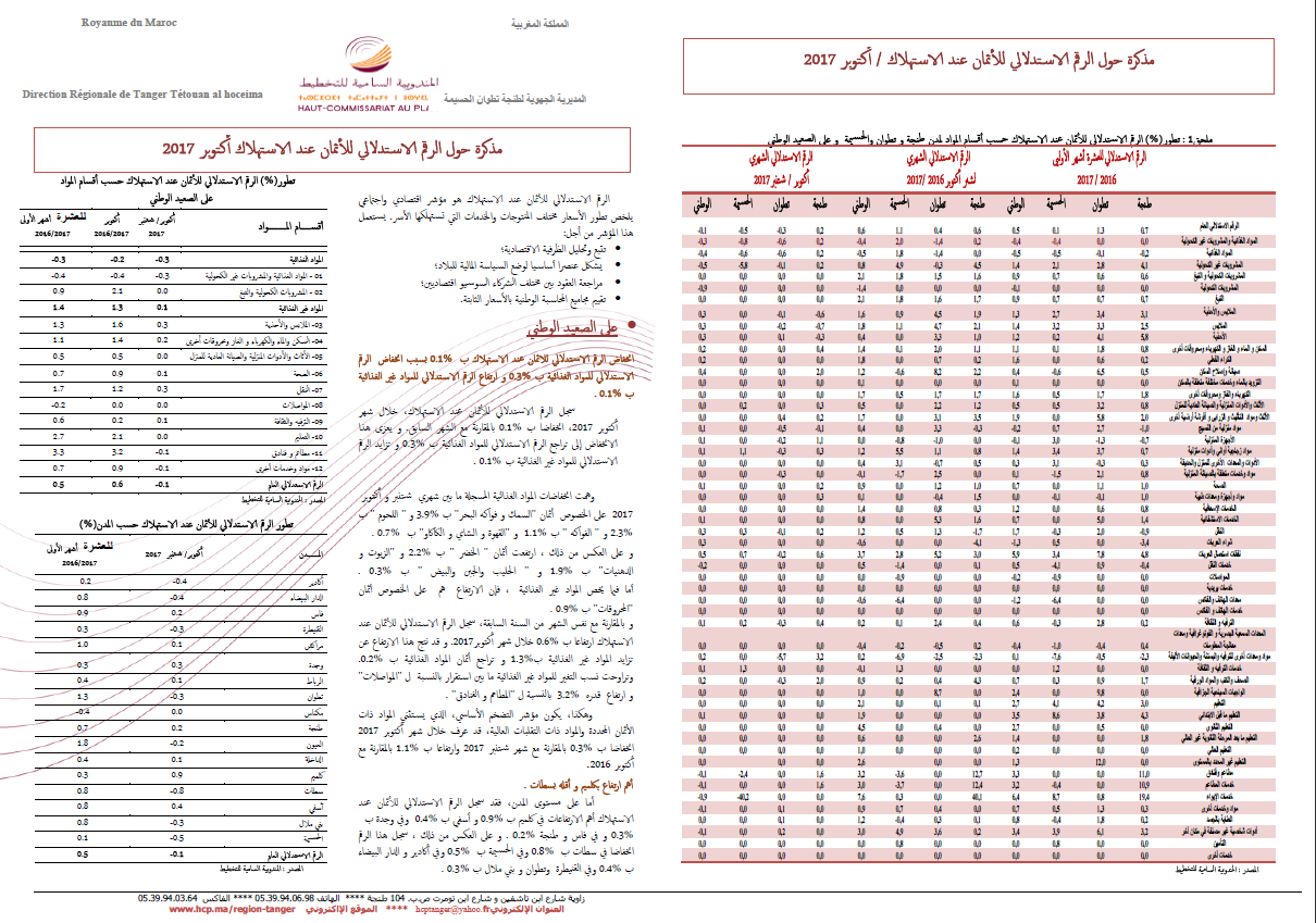 Note IPC Octobre -2017 Tanger_Tétouan_Al hoceima