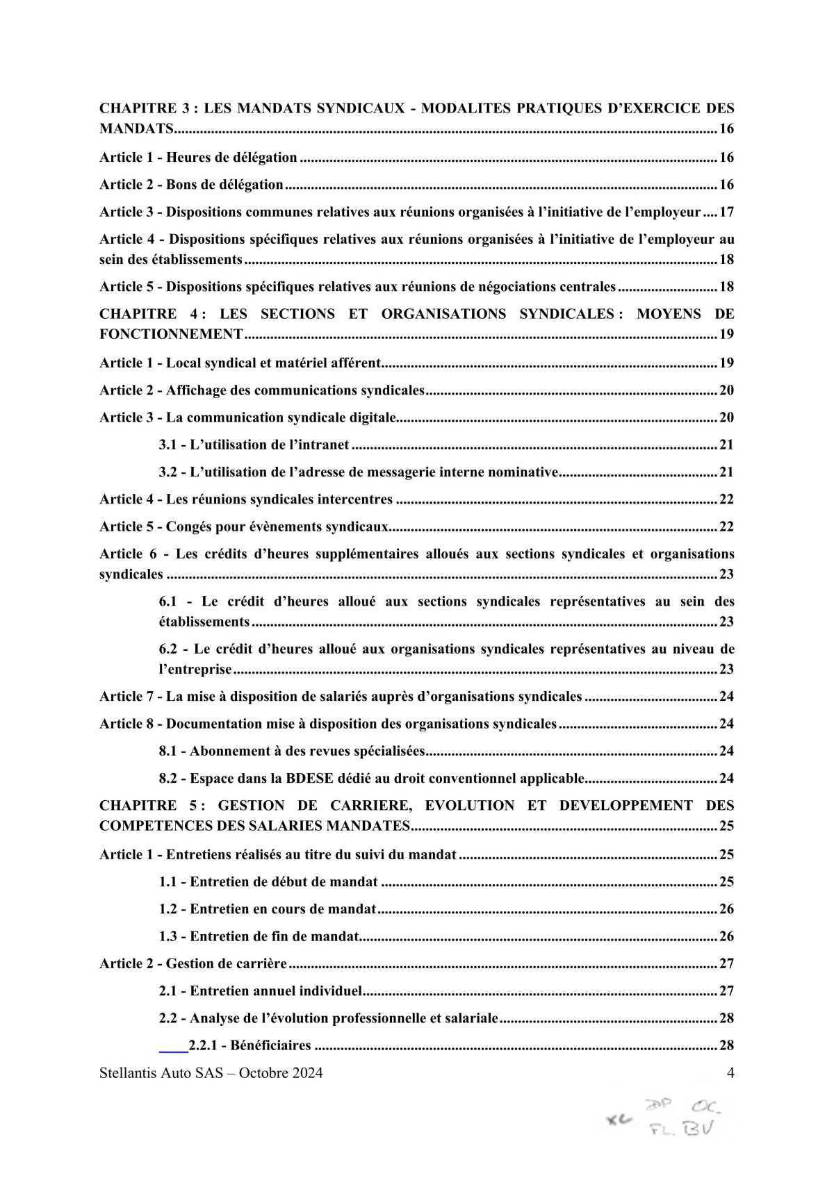 Accord STELLANTIS AUTO SAS portant sur le droit syndical