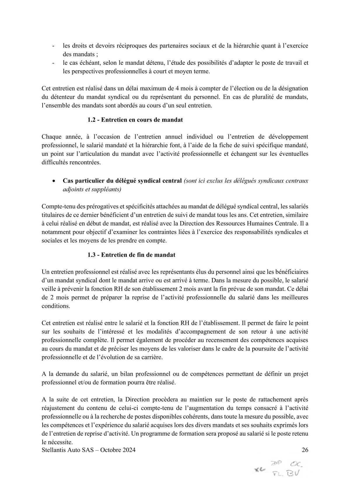 Accord STELLANTIS AUTO SAS portant sur le droit syndical