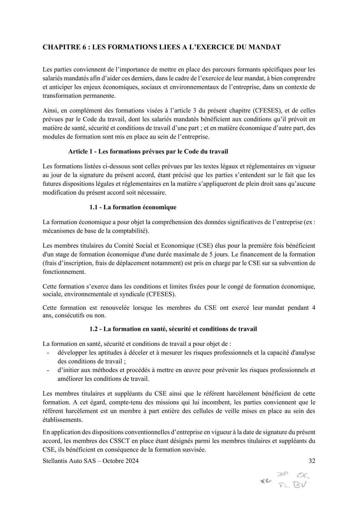 Accord STELLANTIS AUTO SAS portant sur le droit syndical