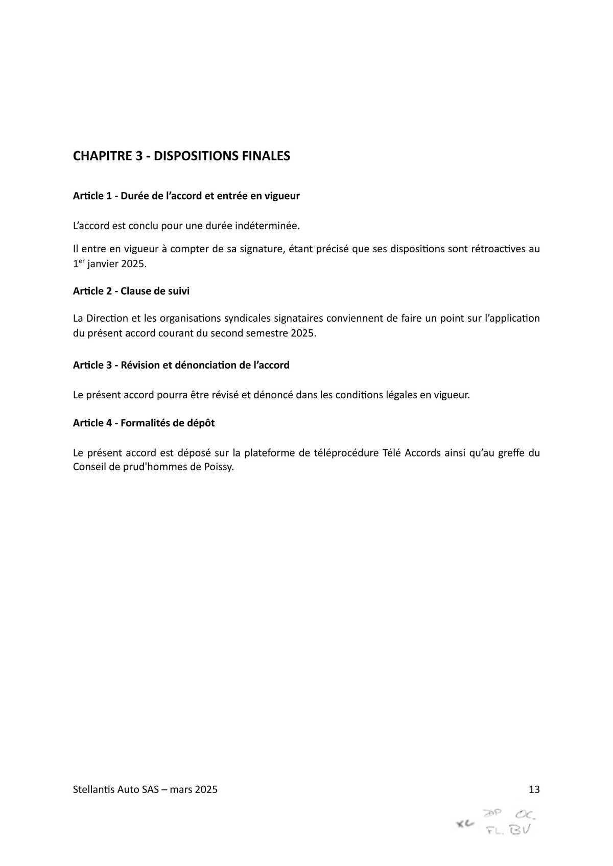 Accord collectif de substitution relatif à l'intégration de salariés du Groupe VEOLIA au sein de la société Stellantis Auto SAS