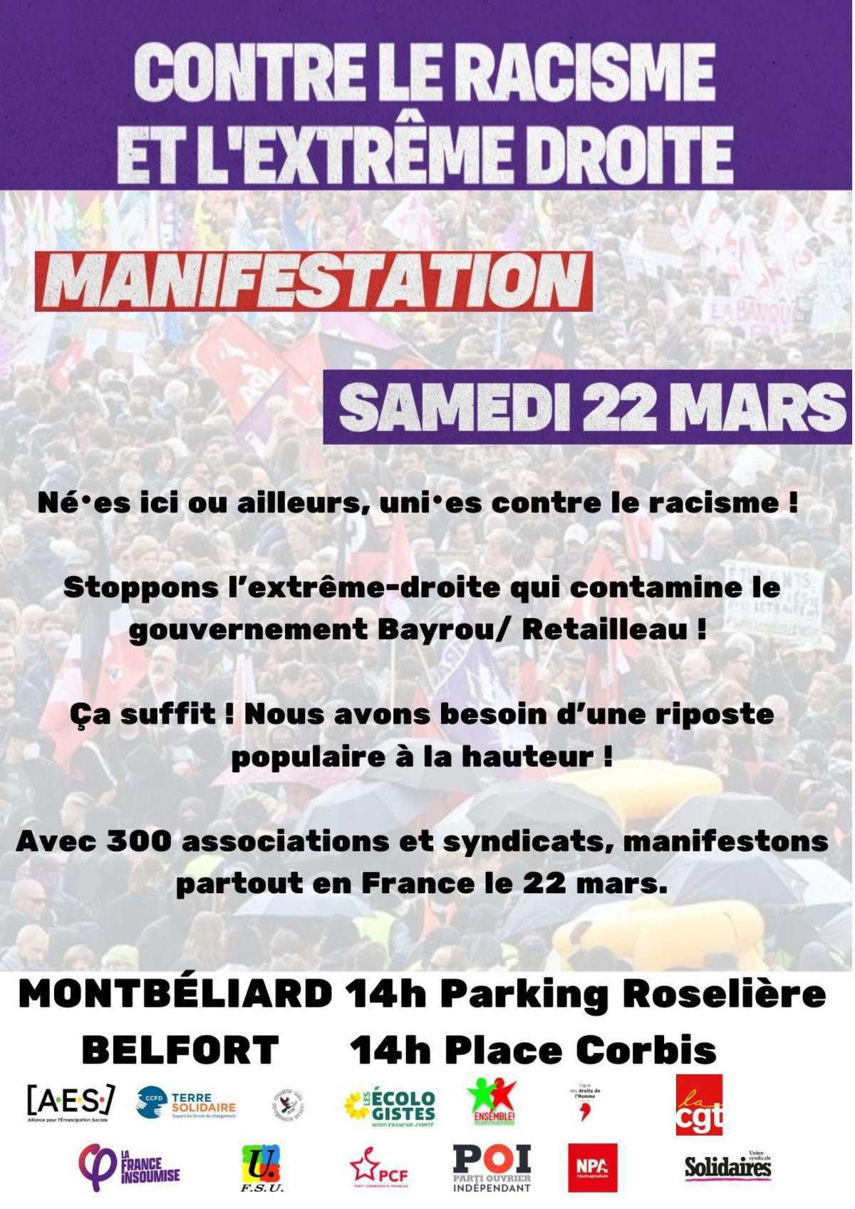 Samedi 22 mars : Unis contre le racisme !