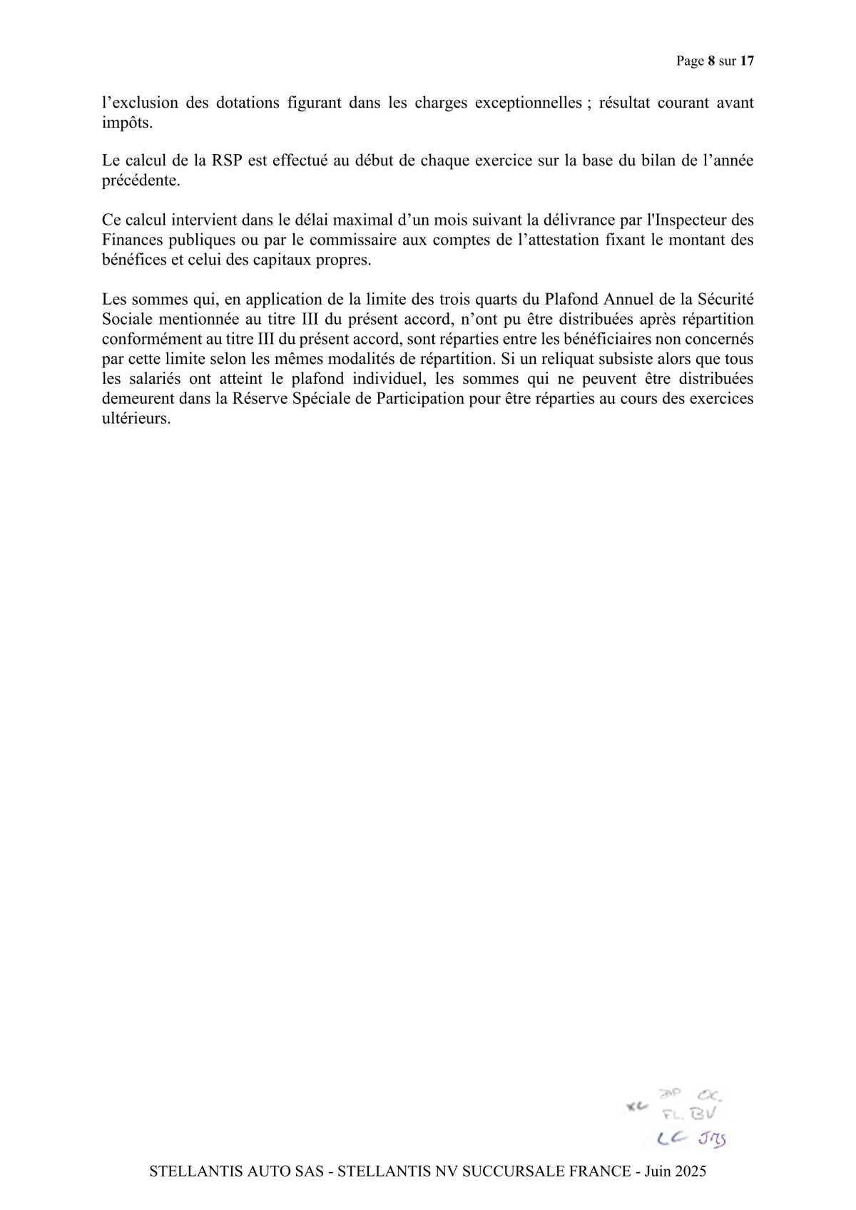 Accord de participation et d'intéressement 2025