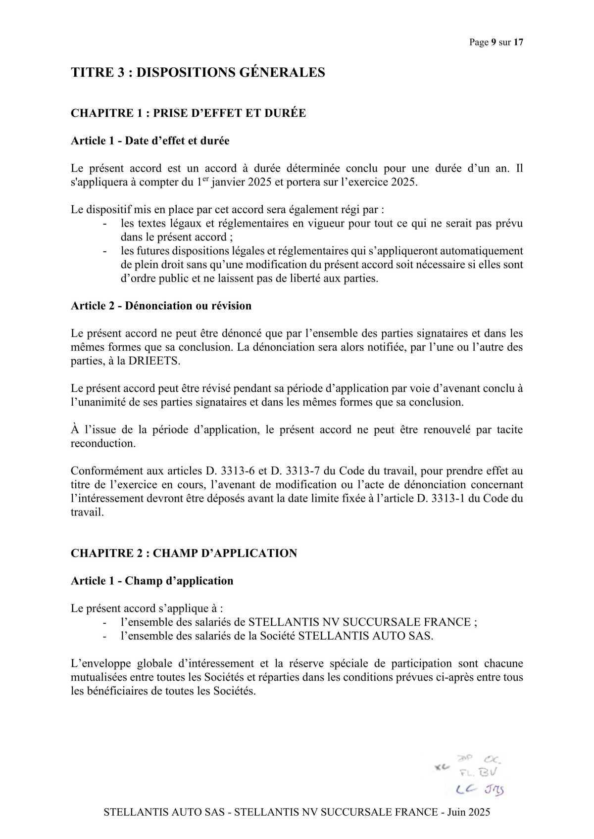 Accord de participation et d'intéressement 2025