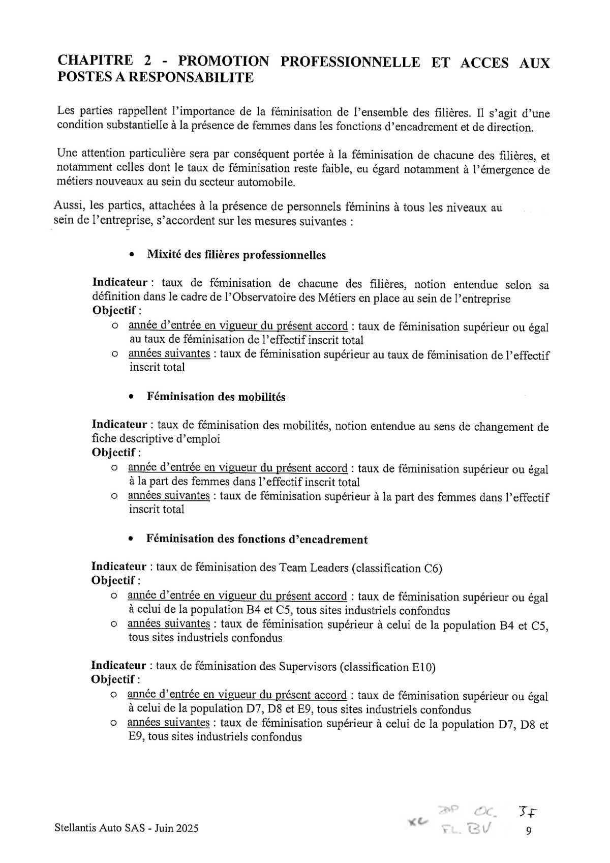 Accord Stellantis AUTO SAS relatif au développement de l'emploi féminin et à l'égalité professionnelle entre les Femmes et les Hommes 