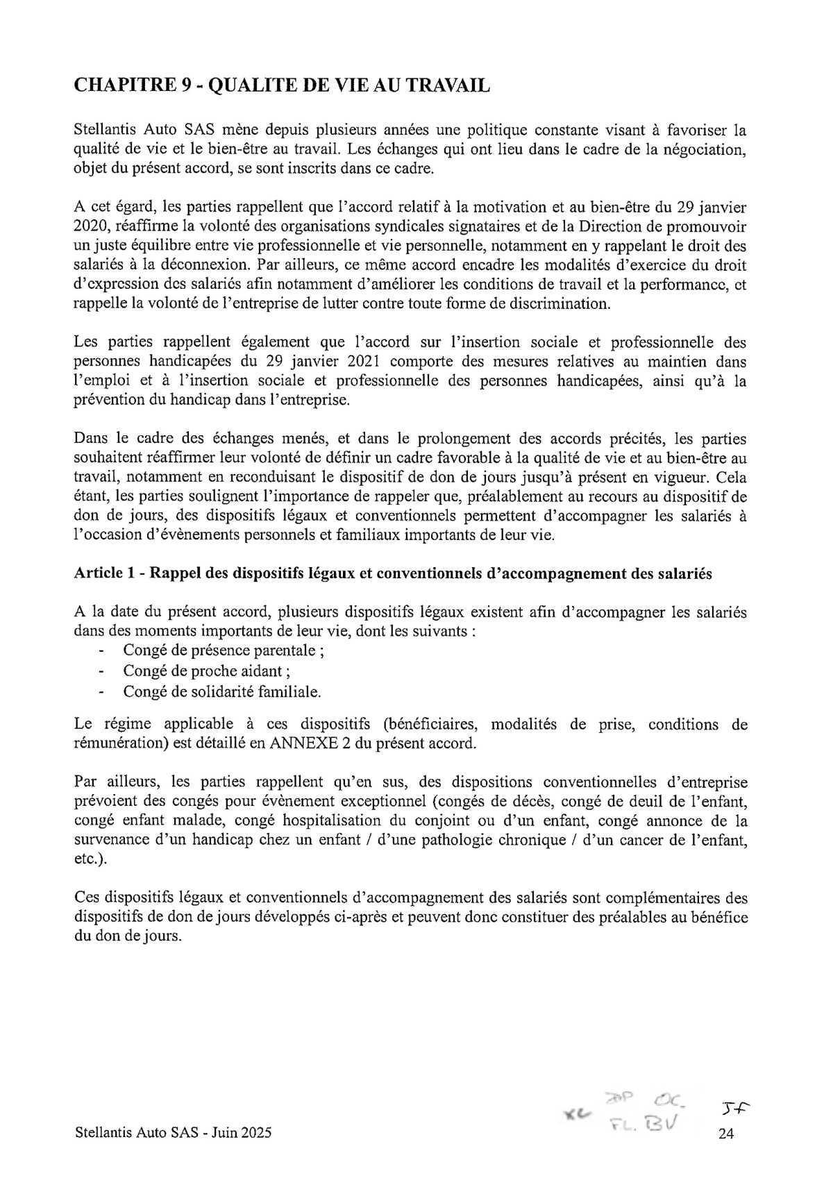 Accord Stellantis AUTO SAS relatif au développement de l'emploi féminin et à l'égalité professionnelle entre les Femmes et les Hommes 