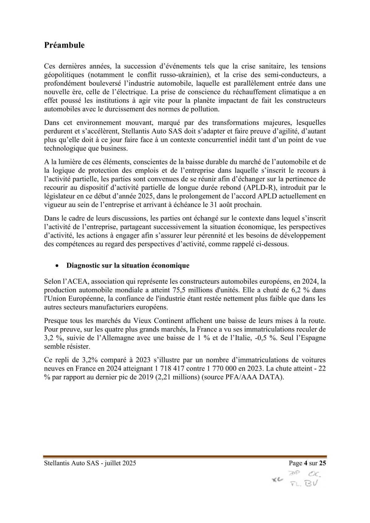 Accord Stellantis AUTO SAS portant sur la mise en œuvre du dispositif d'activité partielle de longue durée rebond