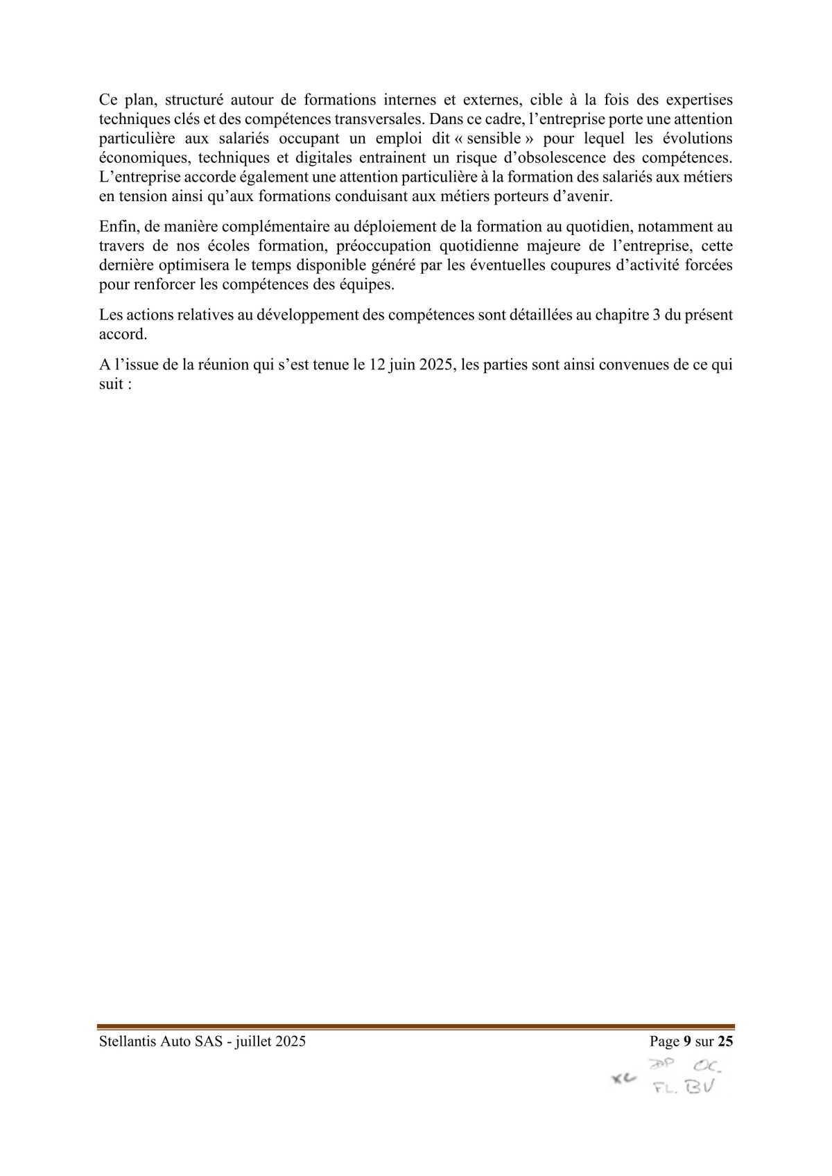 Accord Stellantis AUTO SAS portant sur la mise en œuvre du dispositif d'activité partielle de longue durée rebond