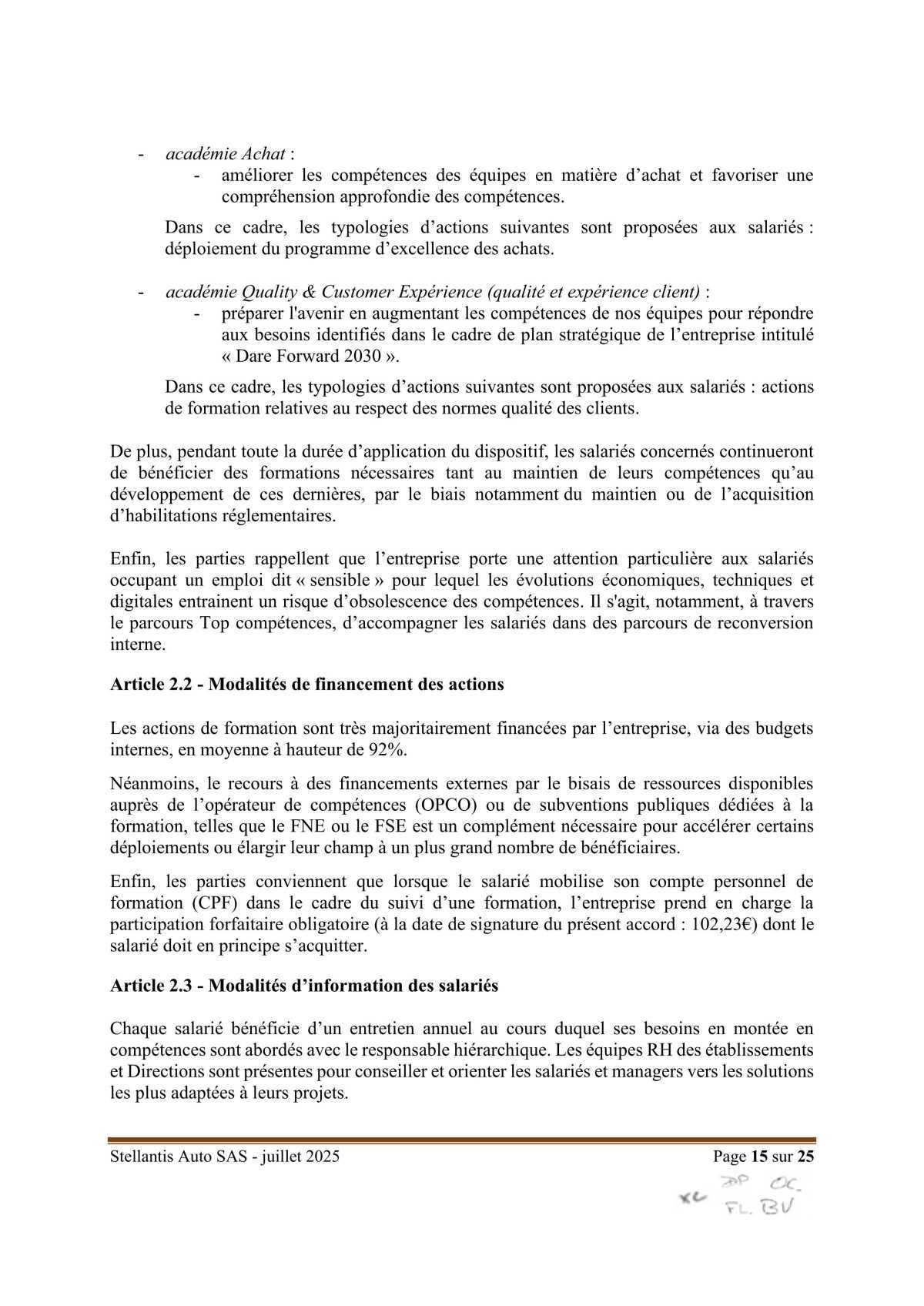 Accord Stellantis AUTO SAS portant sur la mise en œuvre du dispositif d'activité partielle de longue durée rebond