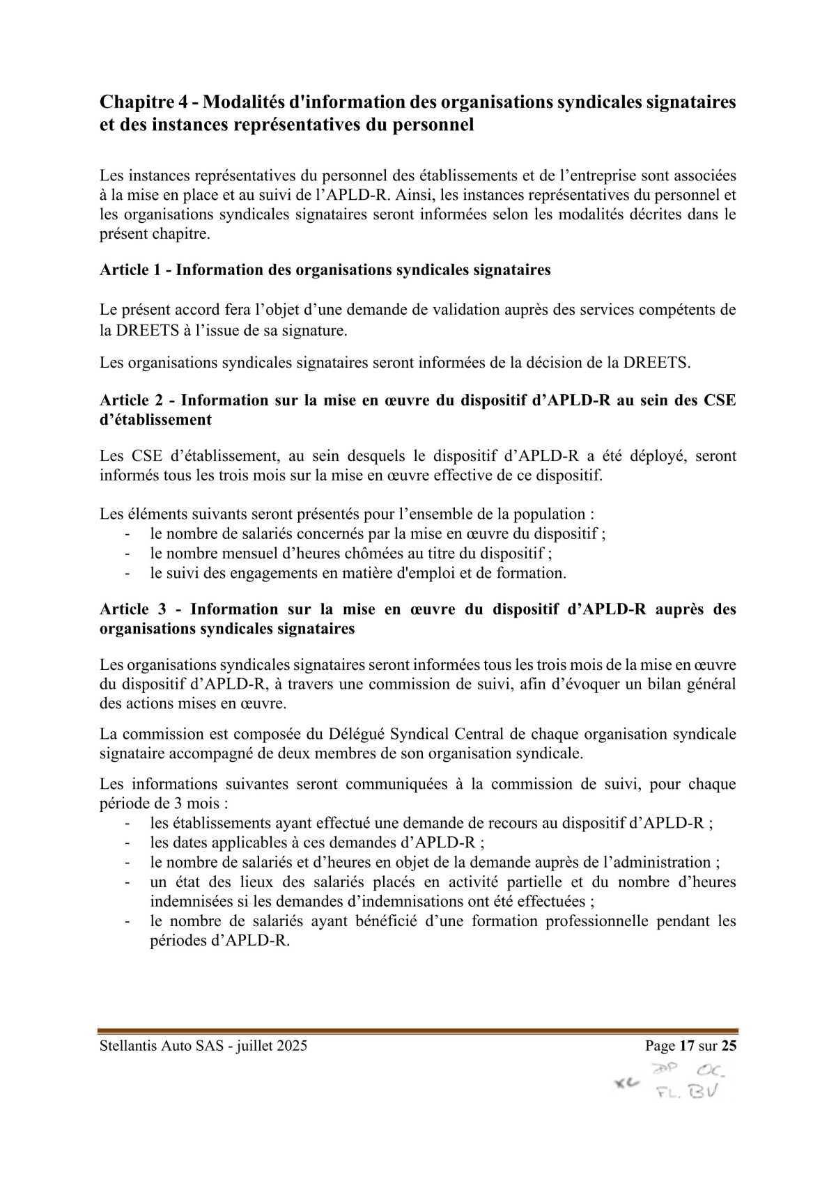 Accord Stellantis AUTO SAS portant sur la mise en œuvre du dispositif d'activité partielle de longue durée rebond