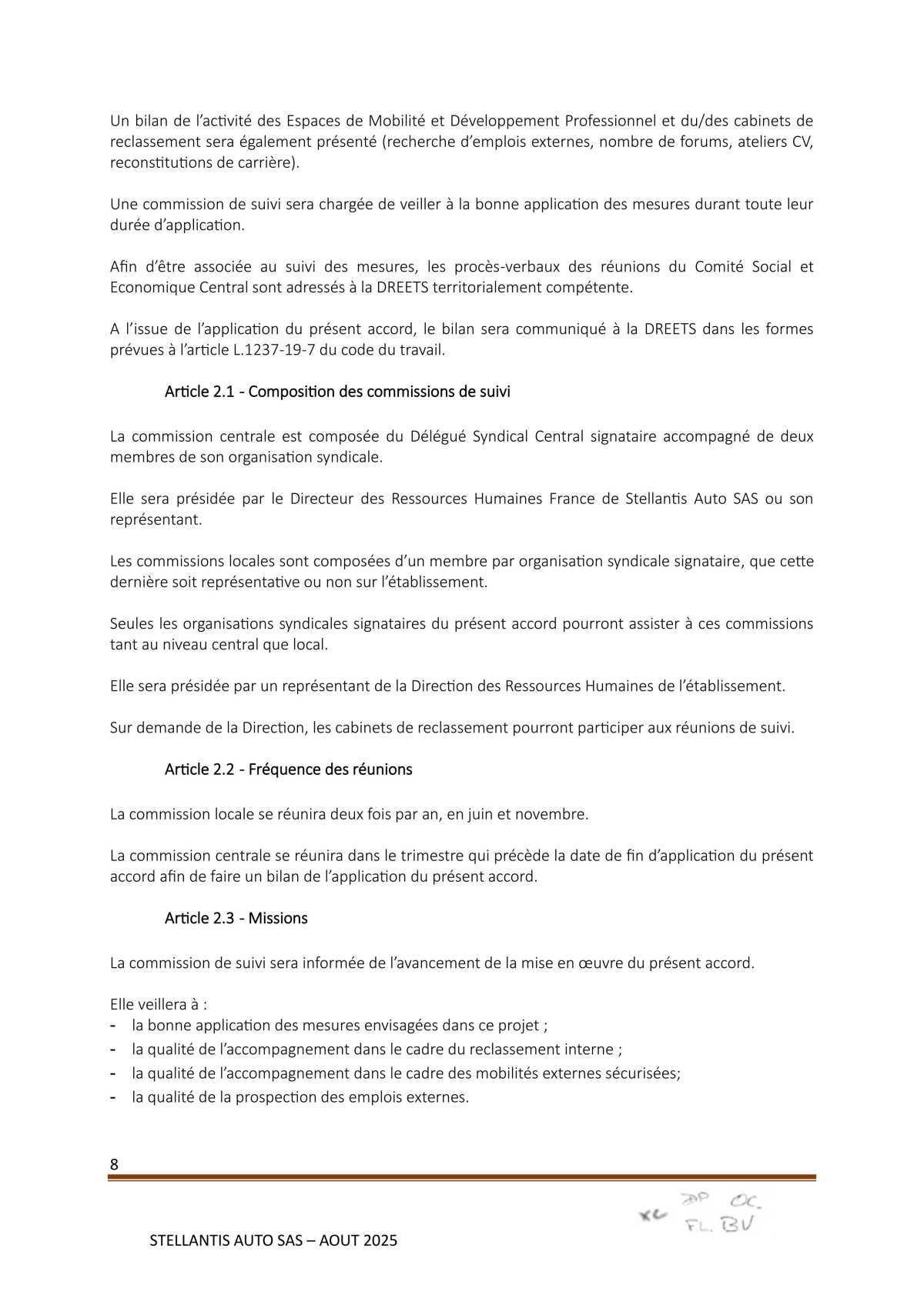 Accord Stellantis Auto SAS 2025-2026 relatif à la gestion des emplois et des parcours professionnels et aux ruptures conventionnelles collectives