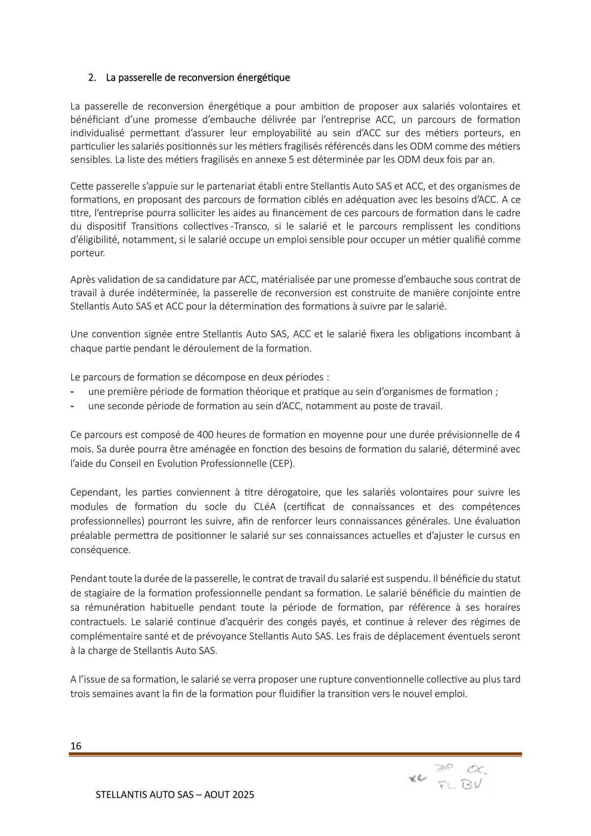 Accord Stellantis Auto SAS 2025-2026 relatif à la gestion des emplois et des parcours professionnels et aux ruptures conventionnelles collectives