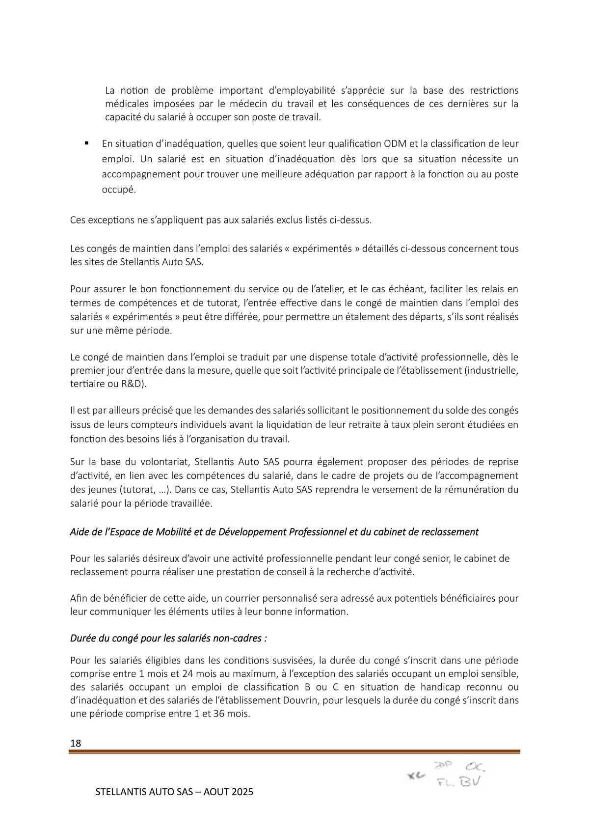 Accord Stellantis Auto SAS 2025-2026 relatif à la gestion des emplois et des parcours professionnels et aux ruptures conventionnelles collectives