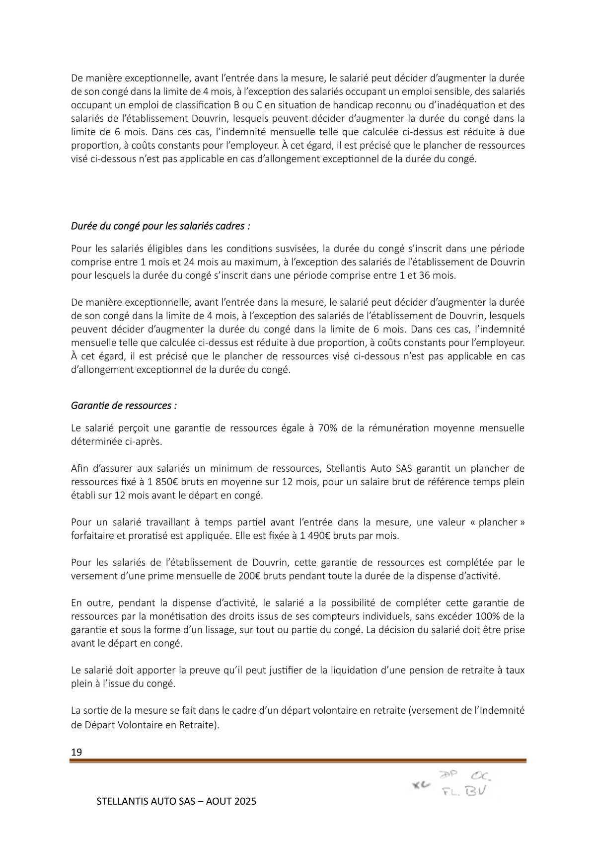 Accord Stellantis Auto SAS 2025-2026 relatif à la gestion des emplois et des parcours professionnels et aux ruptures conventionnelles collectives