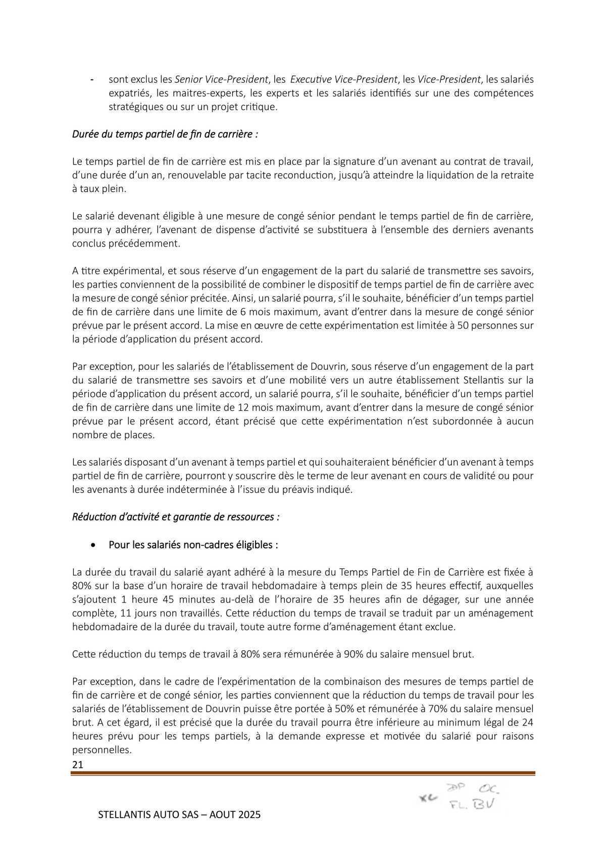 Accord Stellantis Auto SAS 2025-2026 relatif à la gestion des emplois et des parcours professionnels et aux ruptures conventionnelles collectives