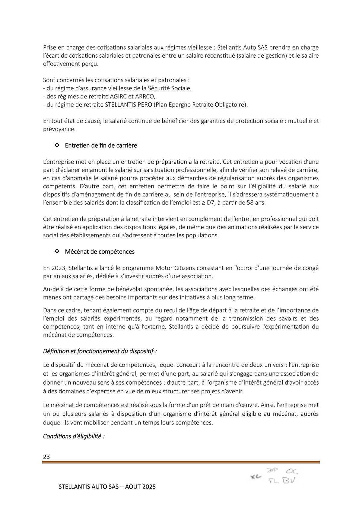 Accord Stellantis Auto SAS 2025-2026 relatif à la gestion des emplois et des parcours professionnels et aux ruptures conventionnelles collectives