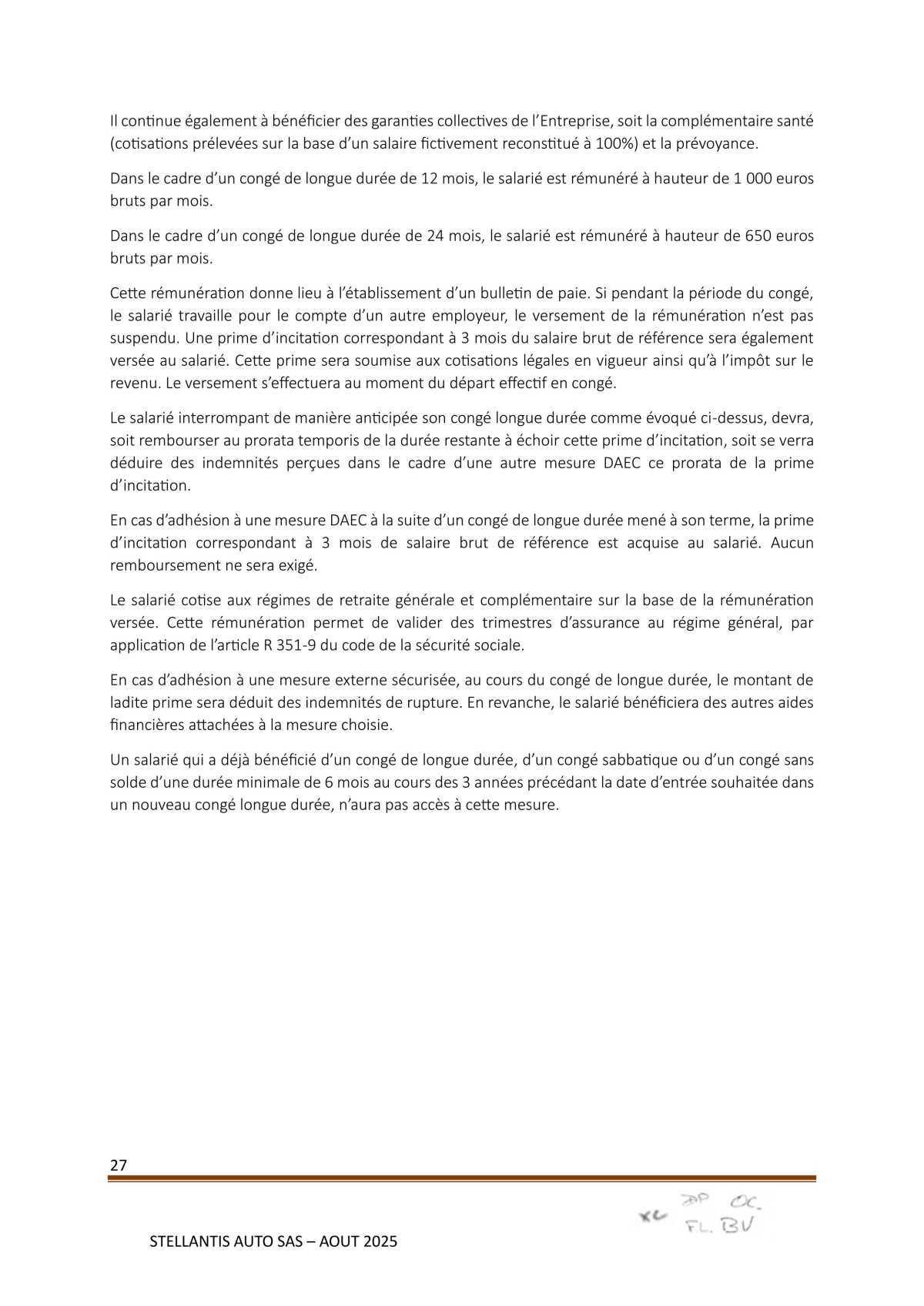 Accord Stellantis Auto SAS 2025-2026 relatif à la gestion des emplois et des parcours professionnels et aux ruptures conventionnelles collectives