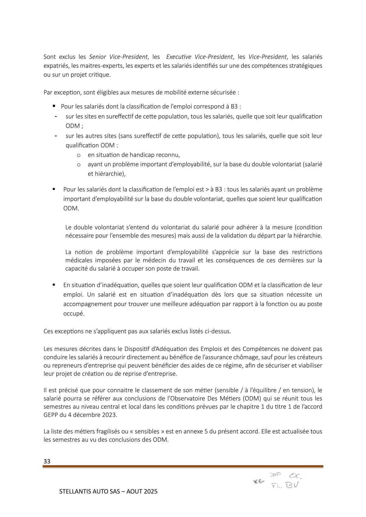 Accord Stellantis Auto SAS 2025-2026 relatif à la gestion des emplois et des parcours professionnels et aux ruptures conventionnelles collectives