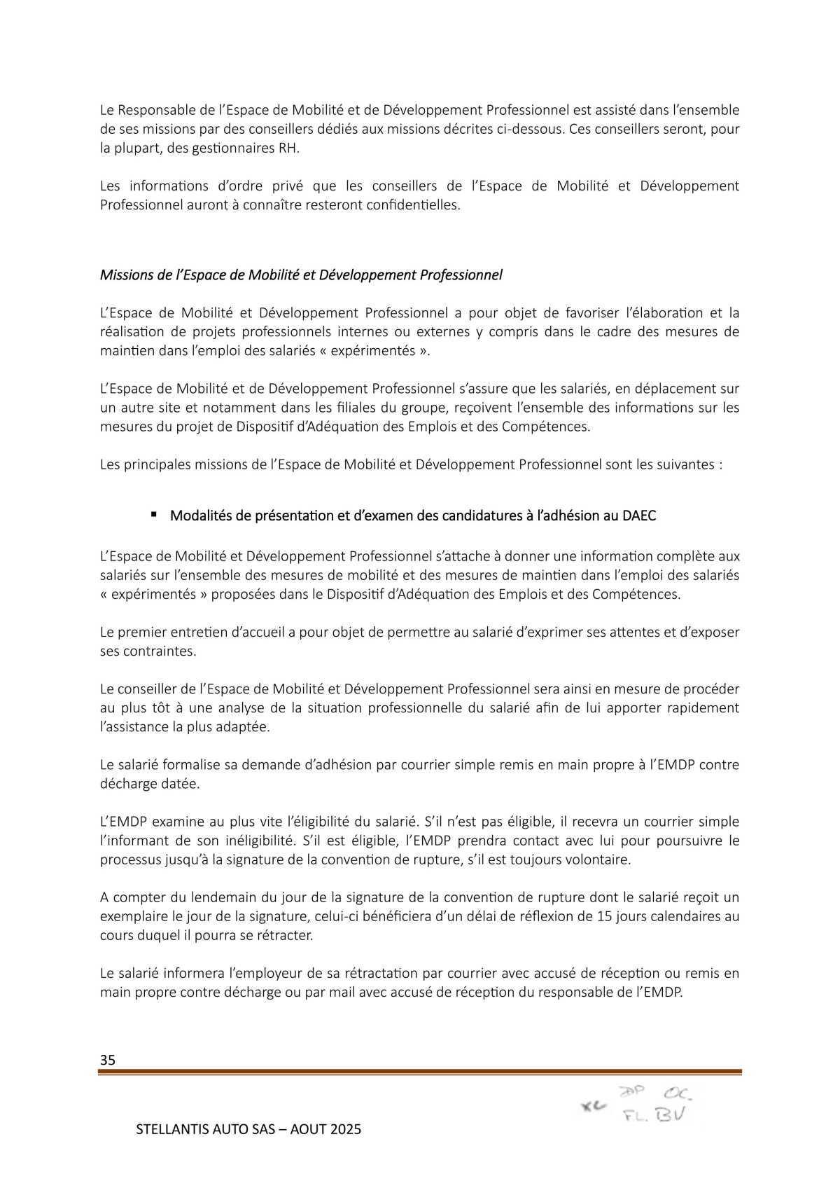 Accord Stellantis Auto SAS 2025-2026 relatif à la gestion des emplois et des parcours professionnels et aux ruptures conventionnelles collectives