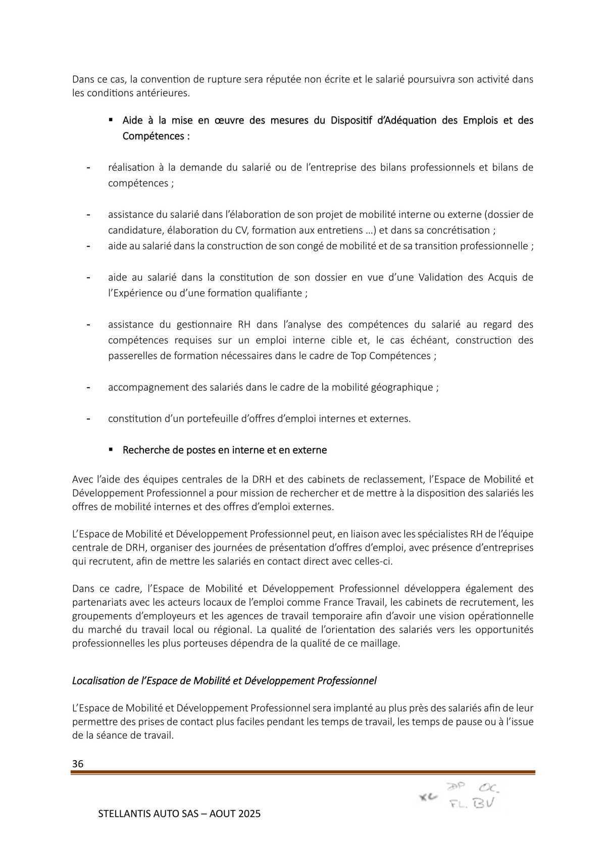 Accord Stellantis Auto SAS 2025-2026 relatif à la gestion des emplois et des parcours professionnels et aux ruptures conventionnelles collectives