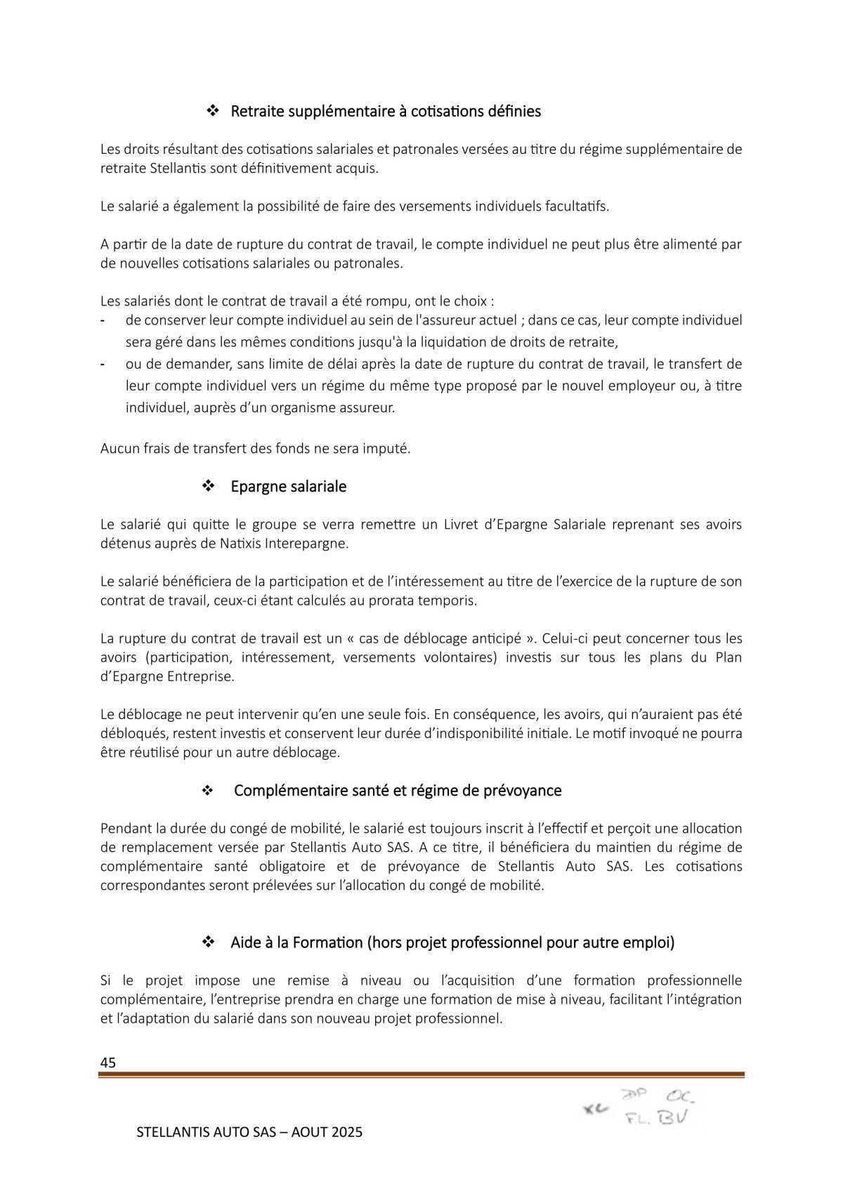 Accord Stellantis Auto SAS 2025-2026 relatif à la gestion des emplois et des parcours professionnels et aux ruptures conventionnelles collectives