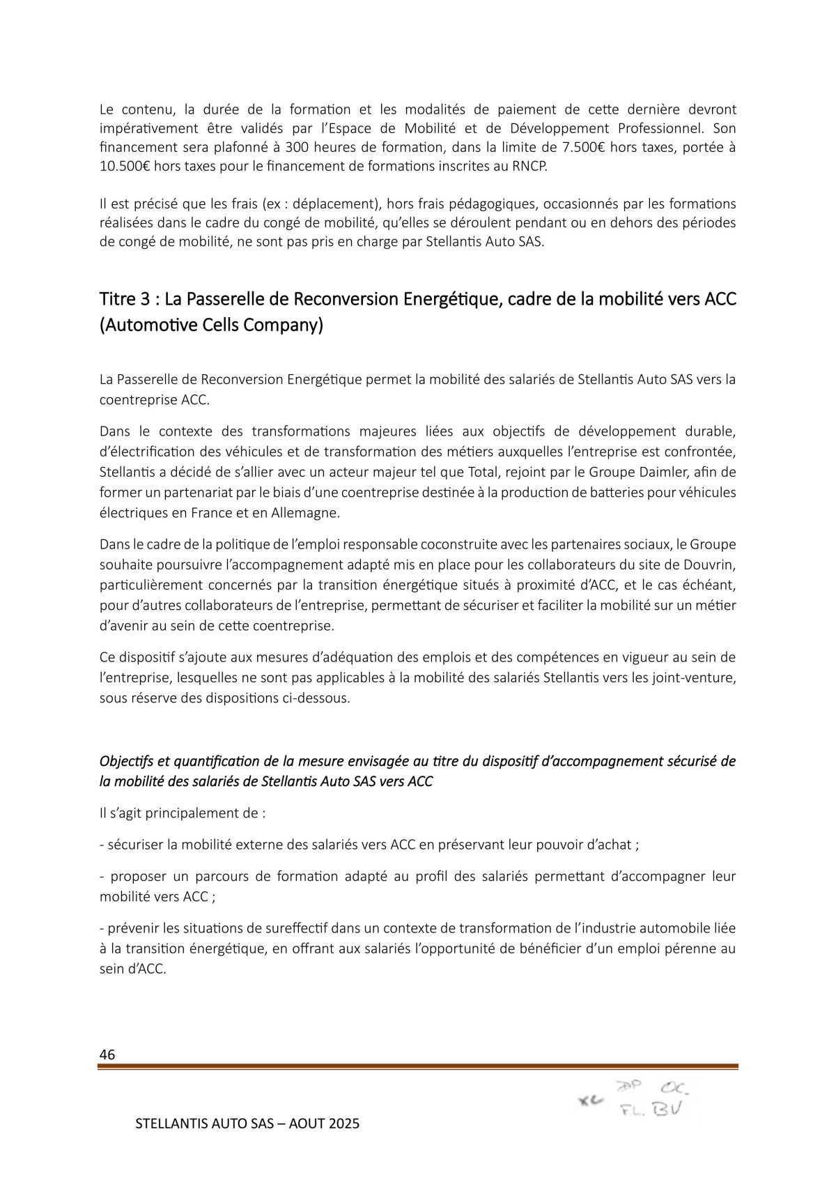 Accord Stellantis Auto SAS 2025-2026 relatif à la gestion des emplois et des parcours professionnels et aux ruptures conventionnelles collectives