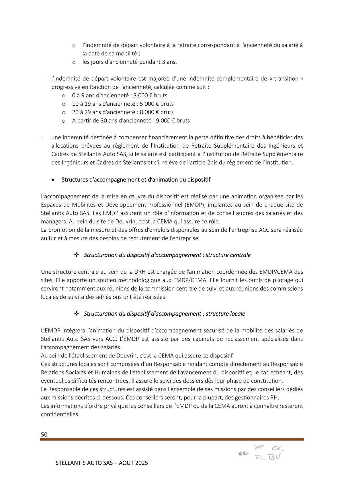 Accord Stellantis Auto SAS 2025-2026 relatif à la gestion des emplois et des parcours professionnels et aux ruptures conventionnelles collectives